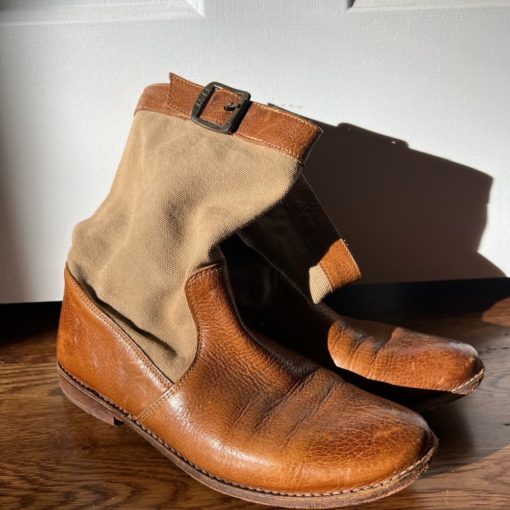 Frye canvas & leather boots - Size 9